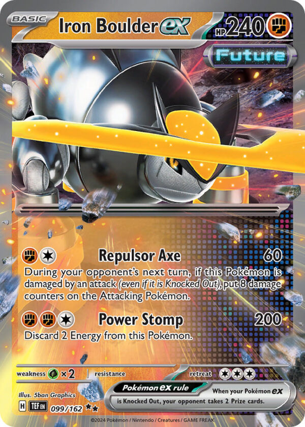 099/162 Iron Boulder ex (Temporal Forces - Scarlet & Violet) Double Rare - Pkmn  -  Basic - English