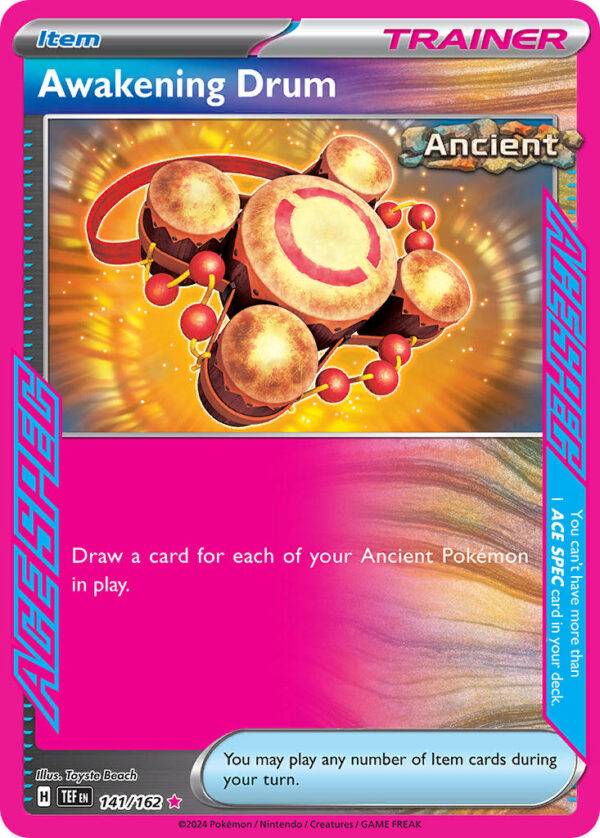 141/162 Awakening Drum (Temporal Forces - Scarlet & Violet) ACE SPEC Rare - Trainer  -  Item - English