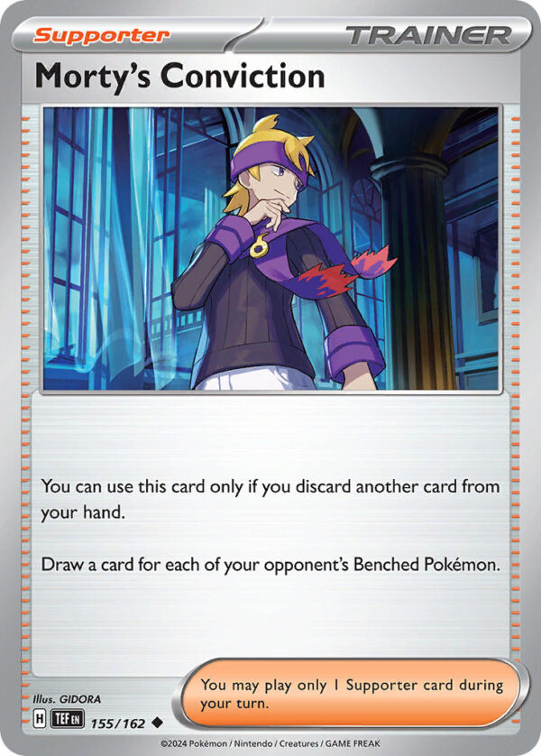 155/162 Morty’s Conviction (Temporal Forces - Scarlet & Violet) Uncommon - Trainer  -  Supporter - English