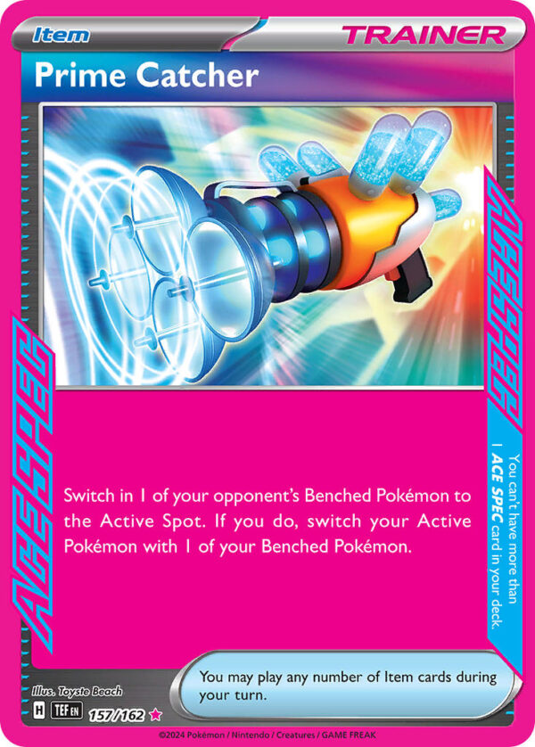 157/162 Prime Catcher (Temporal Forces - Scarlet & Violet) ACE SPEC Rare - Trainer  -  Item - English