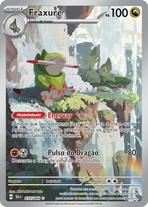 077/064 Fraxure (Shrouded Fable - Scarlet & Violet) Illustration Rare - Pkmn - Stage 1 - Portugués