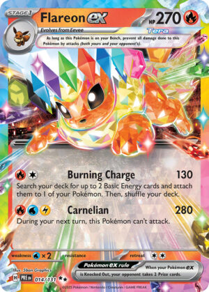 014/131 Flareon ex (Prsimatic Evolution - Scarlet & Violet) Double Rare - Pkmn - Stage 1