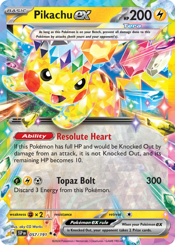 057/191 Pikachu ex (Surging Sparks - Scarlet & Violet) Double Rare - Pkmn  -  Basic - English