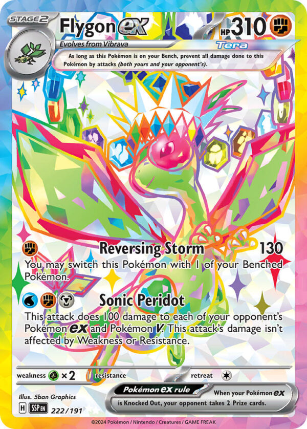 222/191 Flygon ex (Surging Sparks - Scarlet & Violet) Ultra Rare - Pkmn  -  Stage 2 - English